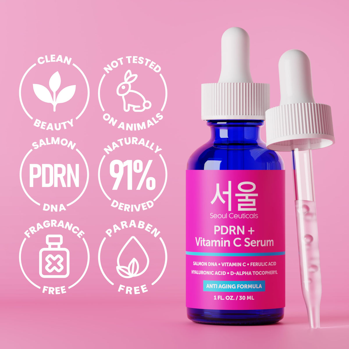 SeoulCeuticals 1oz size comparison next to common objects for scale benefit