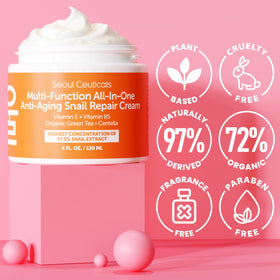 SeoulCeuticals 4oz jar beside common items to show generous size benefit