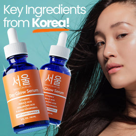 SeoulCeuticals before and after routine visual showing improved brightness effect
