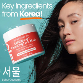 SeoulCeuticals botanical extracts flatlay conveying calming plant-based soothing benefit