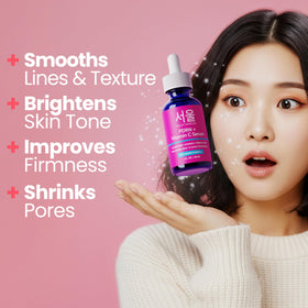 SeoulCeuticals bottle staged with flowers conveying K‑Beauty aesthetic appeal