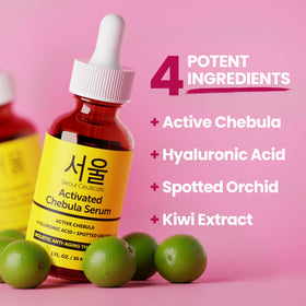 SeoulCeuticals dropper closeup with clear serum drop, highlights precise application benefit
