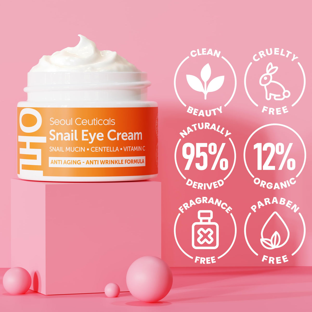 SeoulCeuticals cruelty-free badge and product highlighting ethical sourcing