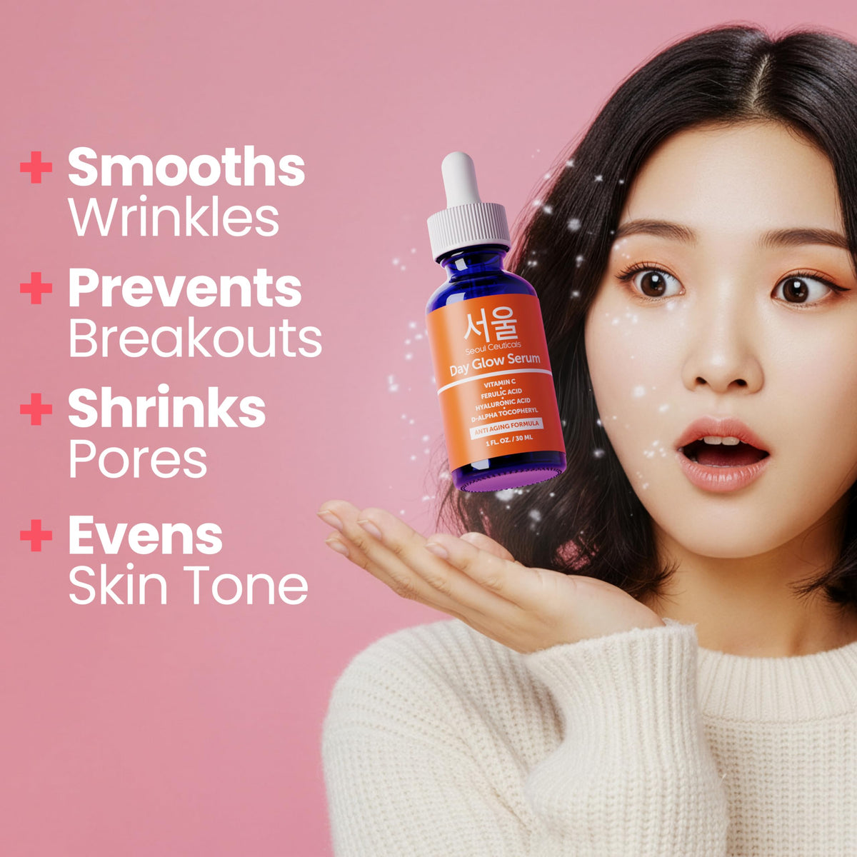 SeoulCeuticals dropper releasing serum texture hydrating skin for plumpness