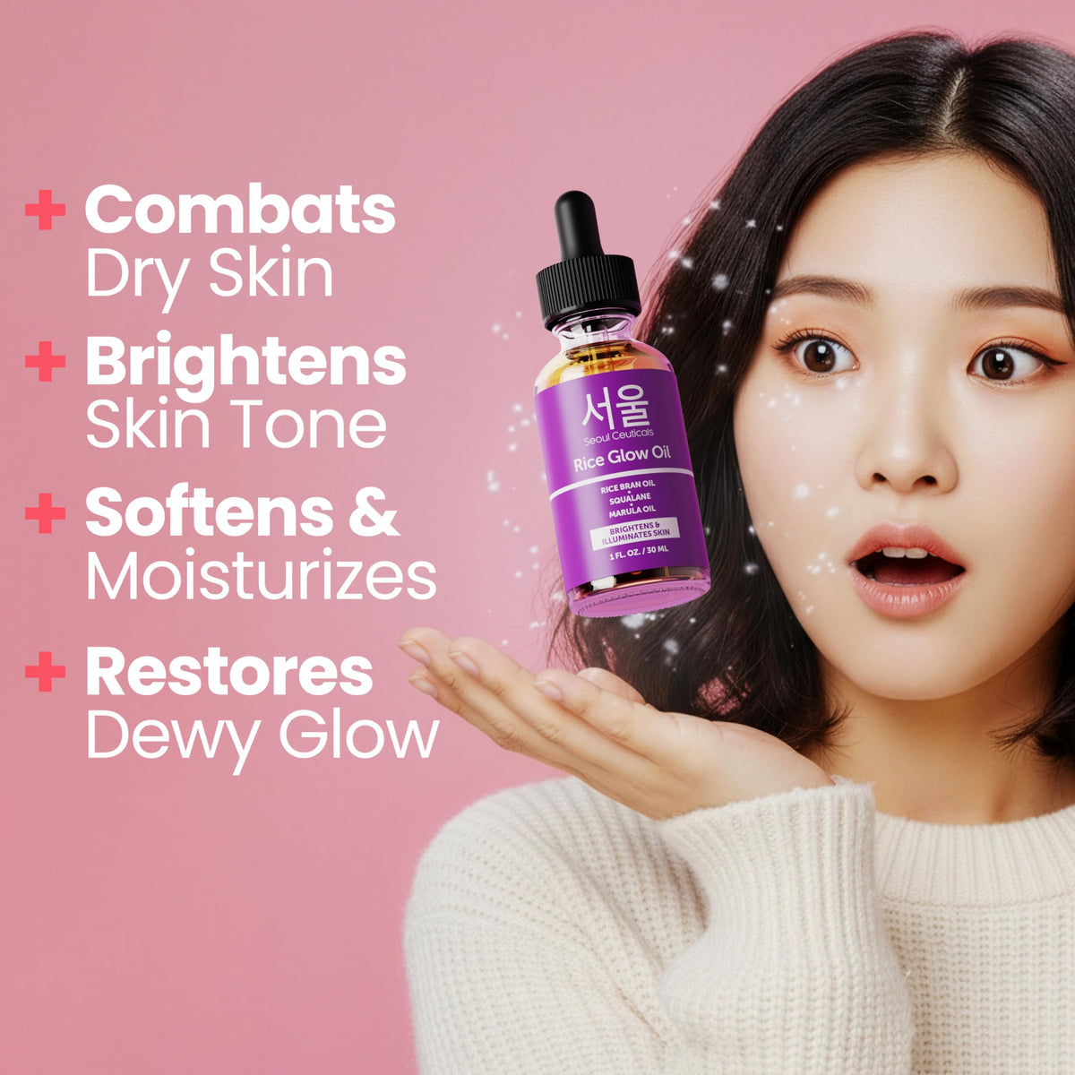 SeoulCeuticals glass dropper closeup demonstrating precise, mess-free application