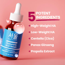 SeoulCeuticals ingredient label highlighting Centella and propolis benefits