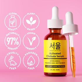 SeoulCeuticals spotted orchid and chebula botanicals, emphasizes antioxidant soothing benefit