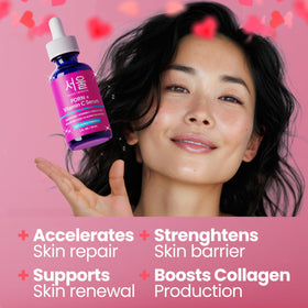 SeoulCeuticals label closeup highlighting ingredients and clean formulation