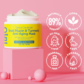 SeoulCeuticals mask applied on face demonstrating easy spread and calming treatment benefit