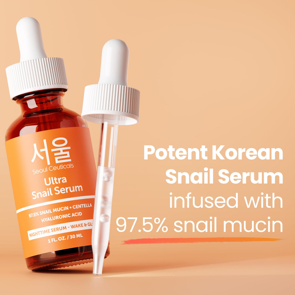 SeoulCeuticals bottle staged in night routine setting, showing how it fits into evening skincare