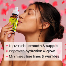 SeoulCeuticals serum applied under moisturizer, illustrates layering and hydration benefit