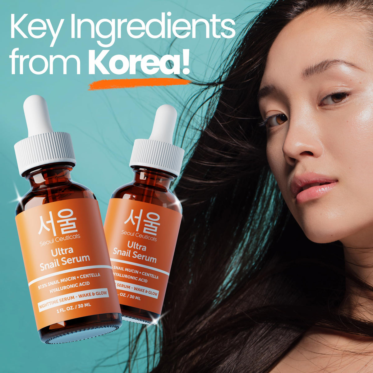 SeoulCeuticals 1oz bottle beside a common object for size comparison, clarifying product volume