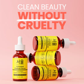 SeoulCeuticals serum texture spread on skin, demonstrates lightweight hydrating benefit