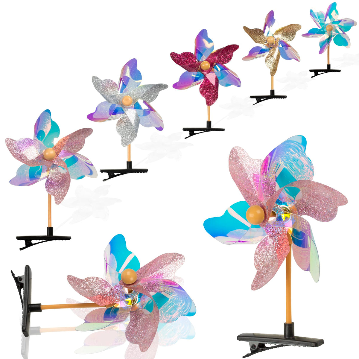 Sepco front packaging showing 30 sequin pinwheel hairpins and colorful assortment benefits versatility