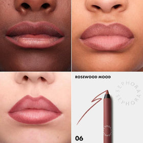 SEPHORA lip liner in use close-up illustrating creamy tip and longwear benefit