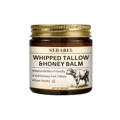 Serabel tin front view showing label and compact moisturizer for travel