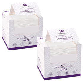 Serenorch front packaging showing 100-count XL disposable face towels and benefits