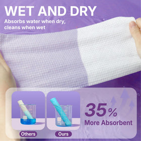 Serenorch soaked towel demonstrating wet strength and no tearing