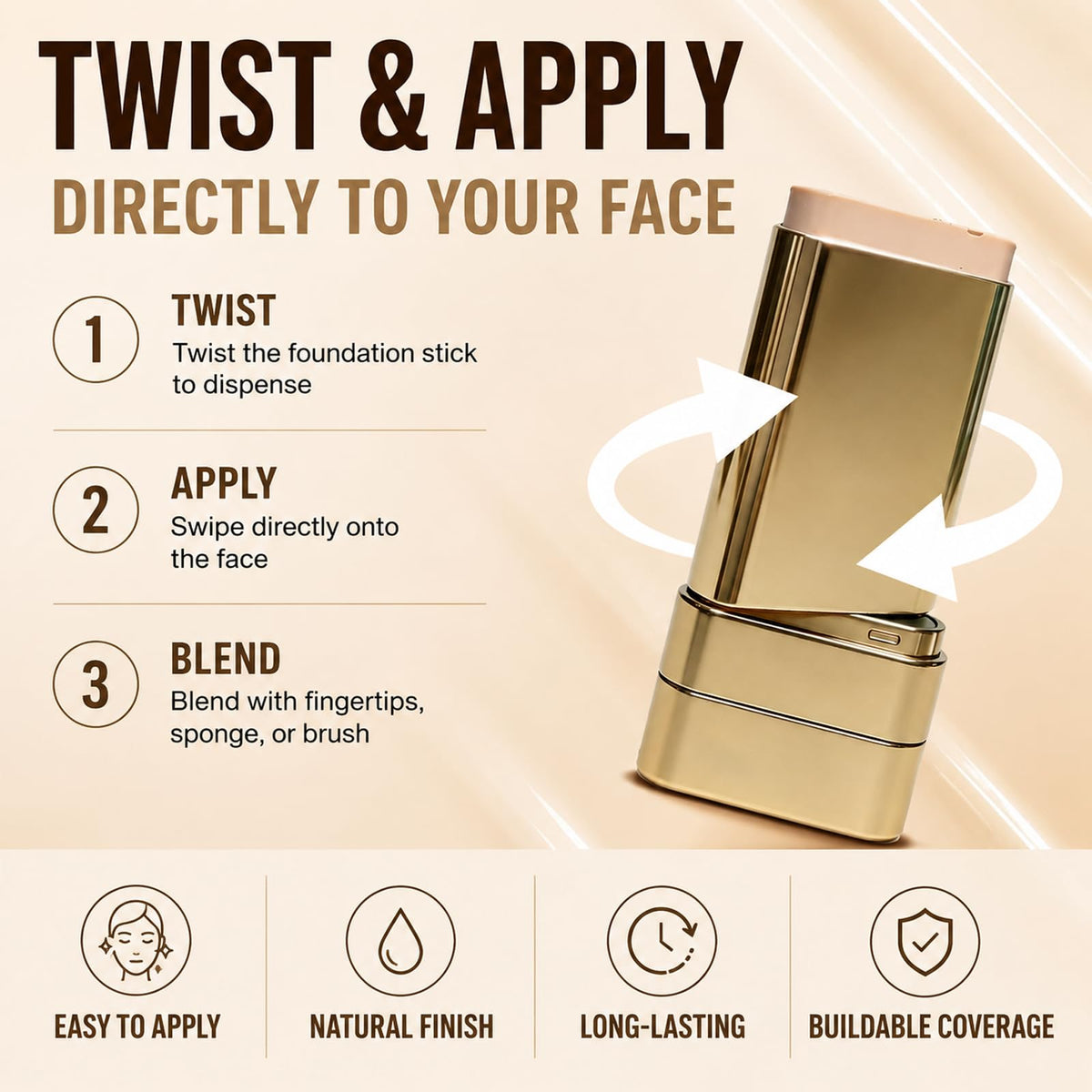 SerentiaElixir Hanae Korea foundation stick held in hand showing compact travel-friendly size