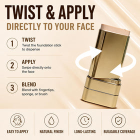 SerentiaElixir Hanae Korea foundation stick held in hand showing compact travel-friendly size