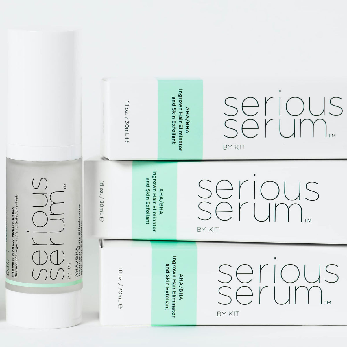 Serious Serum dropper dispensing a drop to deliver precise, controlled application