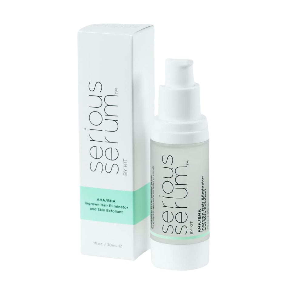 Serious Serum front bottle showing label and sleek packaging for easy identification