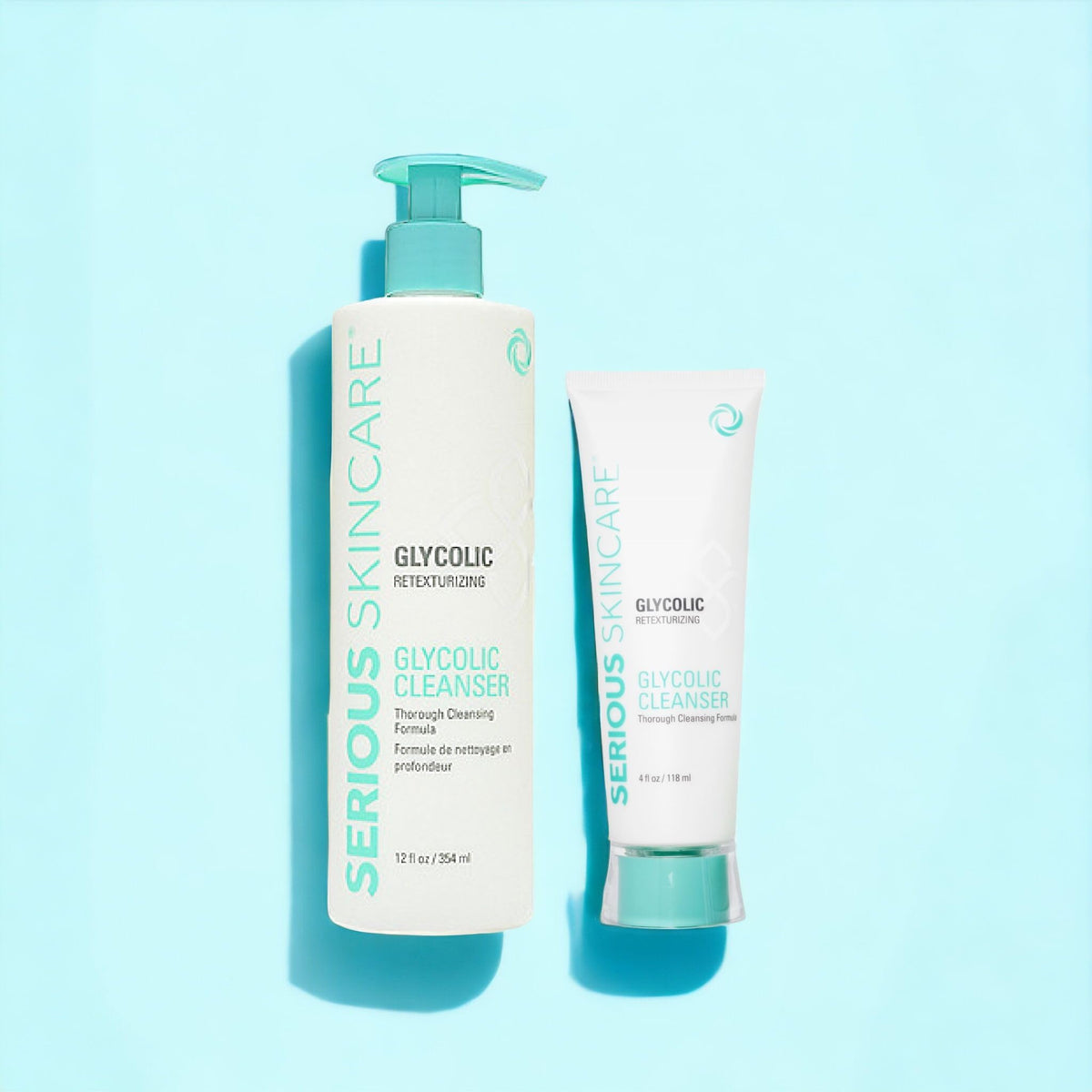 Serious Skincare on bathroom counter lifestyle scene for daily routine