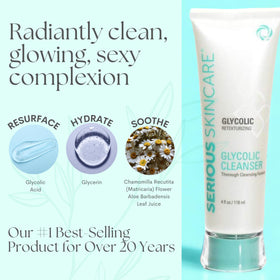 Serious Skincare creamy cleanser texture close-up for gentle exfoliation