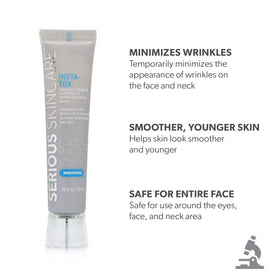 Serious Skincare before and after forehead showing temporary smoothing effect