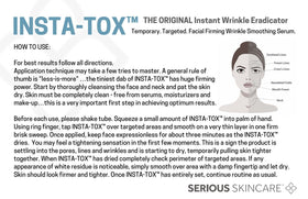 Serious Skincare INSTA-TOX bottle next to coin to show compact travel-friendly size
