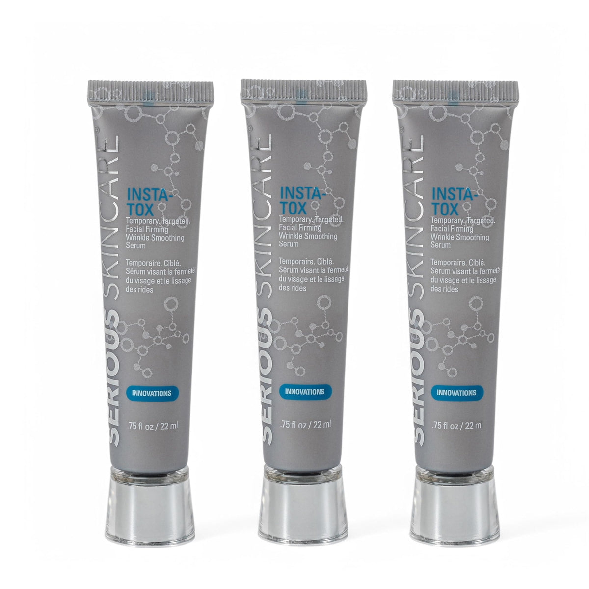 Serious Skincare front packaging showing trio kit for instant wrinkle smoothing