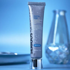 Serious Skincare INSTA-TOX in a toiletry bag ready for events and daily touch-ups