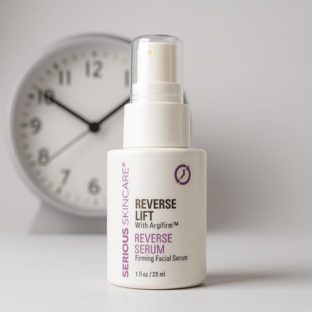 Serious Skincare on bathroom vanity lifestyle scene promoting daily use