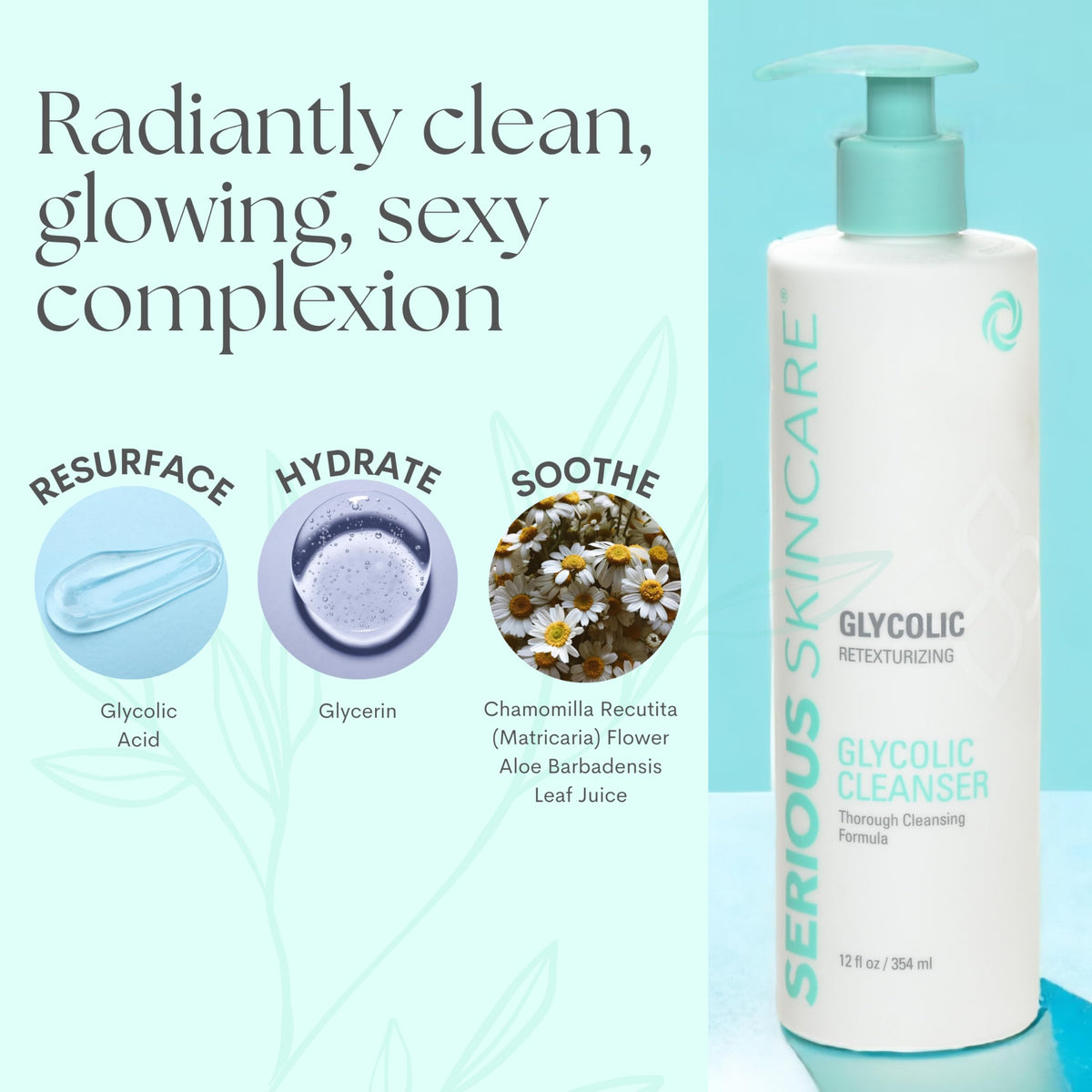 Serious Skincare pump dispenser and clear product labeling benefit convenience