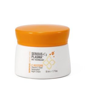 Serious Skincare front packaging showing jar and label, highlights restorative benefits
