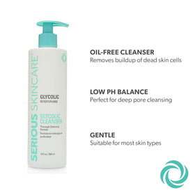Serious Skincare bottle beside common items to show 12 fl oz size