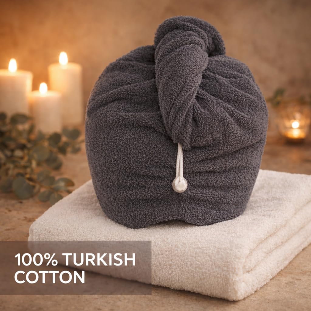 Seritaine towel wrap held on hand to show 10x26 inch scale and portability