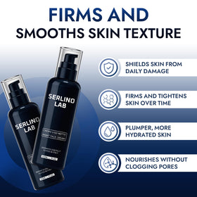 SerlinoLab cream texture closeup showing smooth consistency for easy absorption