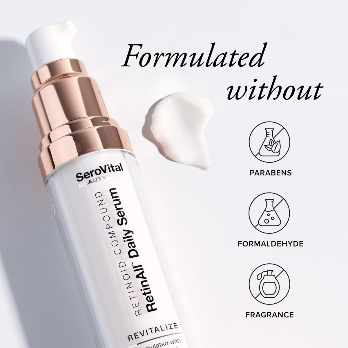 SeroVital one ounce bottle beside ruler showing actual product size