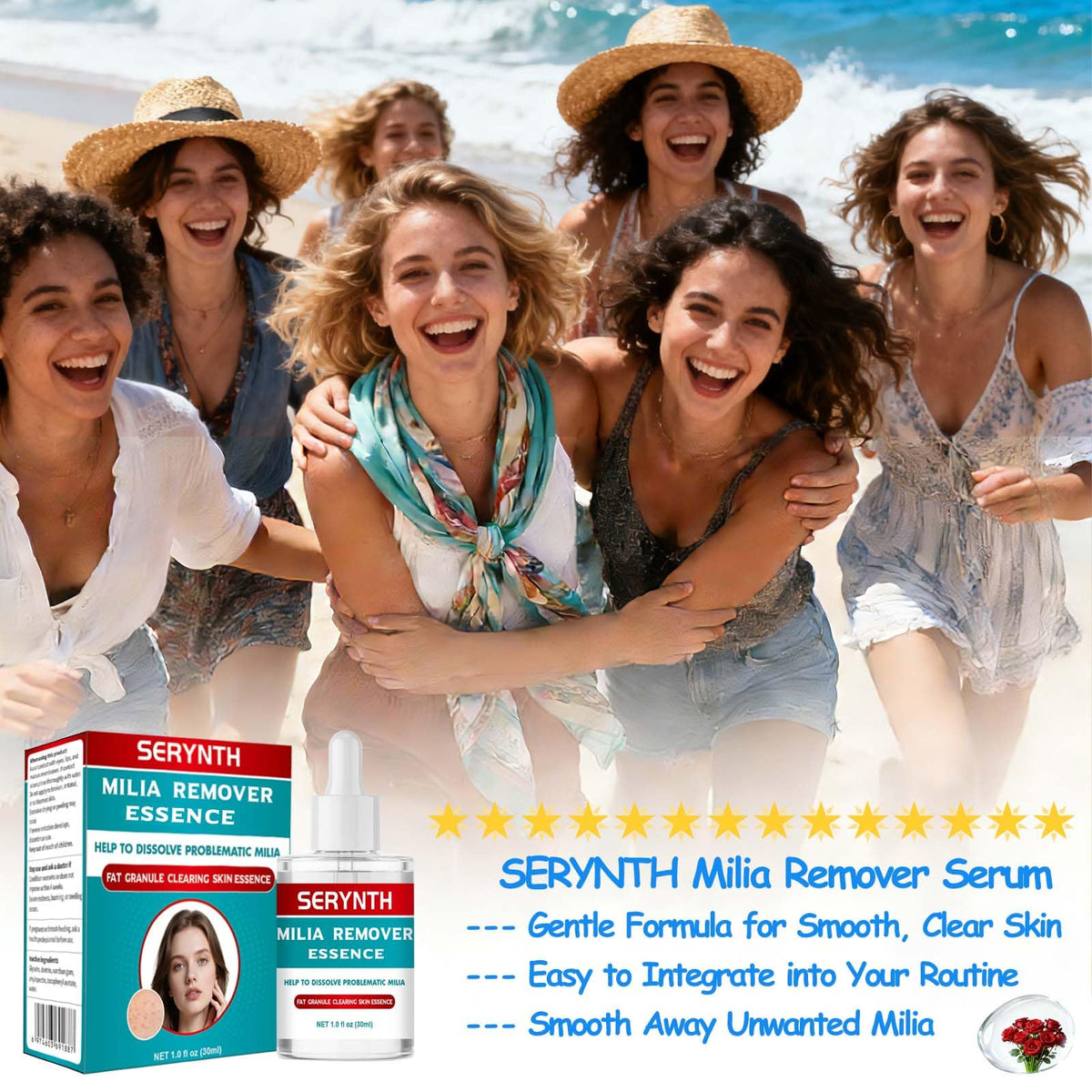 SERYNTH before and after sample illustrating improved skin texture and fewer bumps