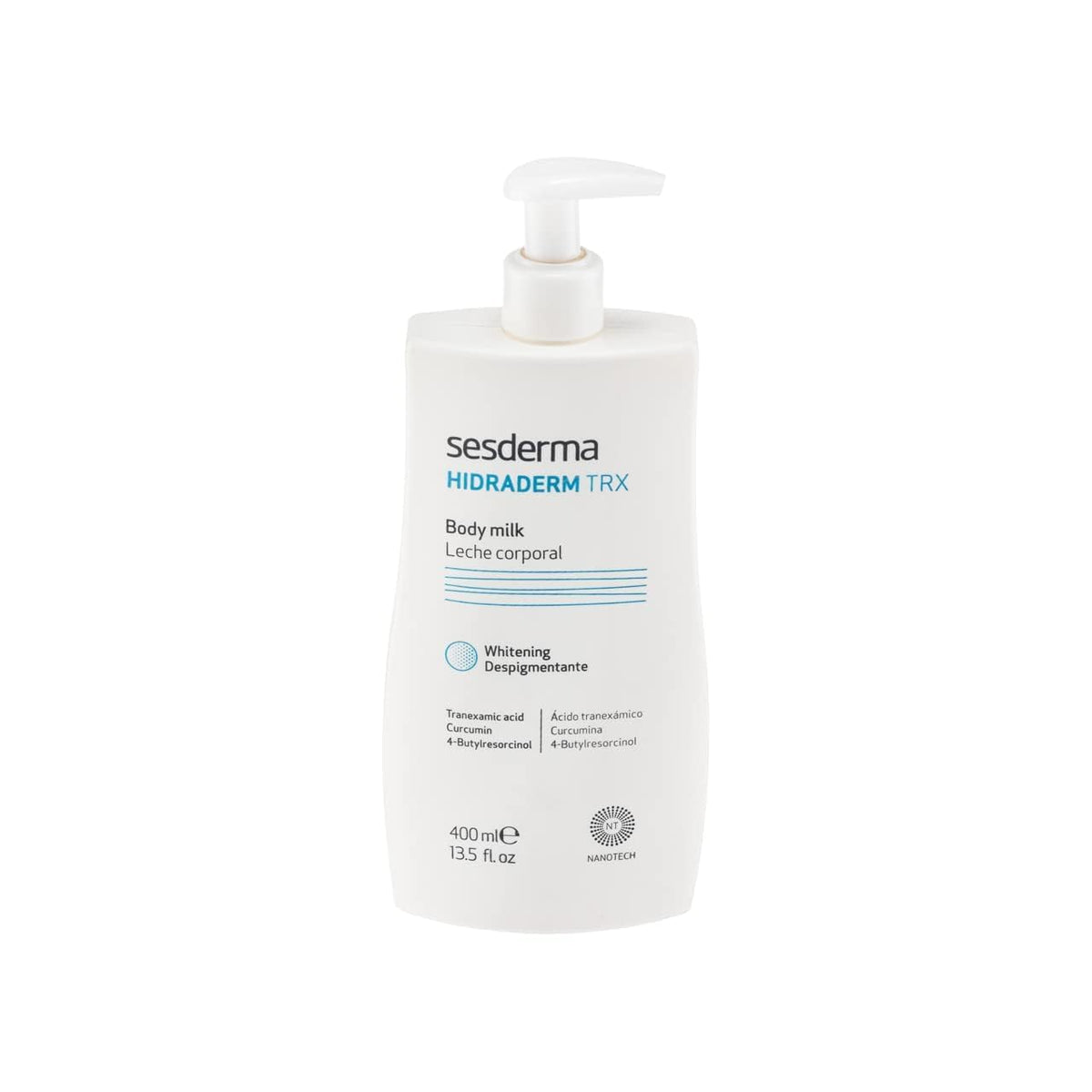 Sesderma lotion applied to forearm in use, shows smooth skin and immediate moisturizing effect