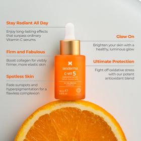 Sesderma C-VIT serum drop texture highlighting smooth hydration and fast absorption