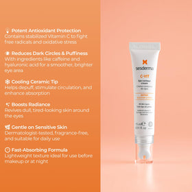 Sesderma ceramic applicator close-up demonstrating cooling tip for depuffing benefit