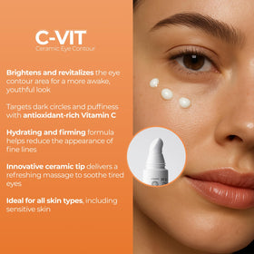 Sesderma C-VIT cream texture on skin highlighting lightweight, fast-absorbing finish