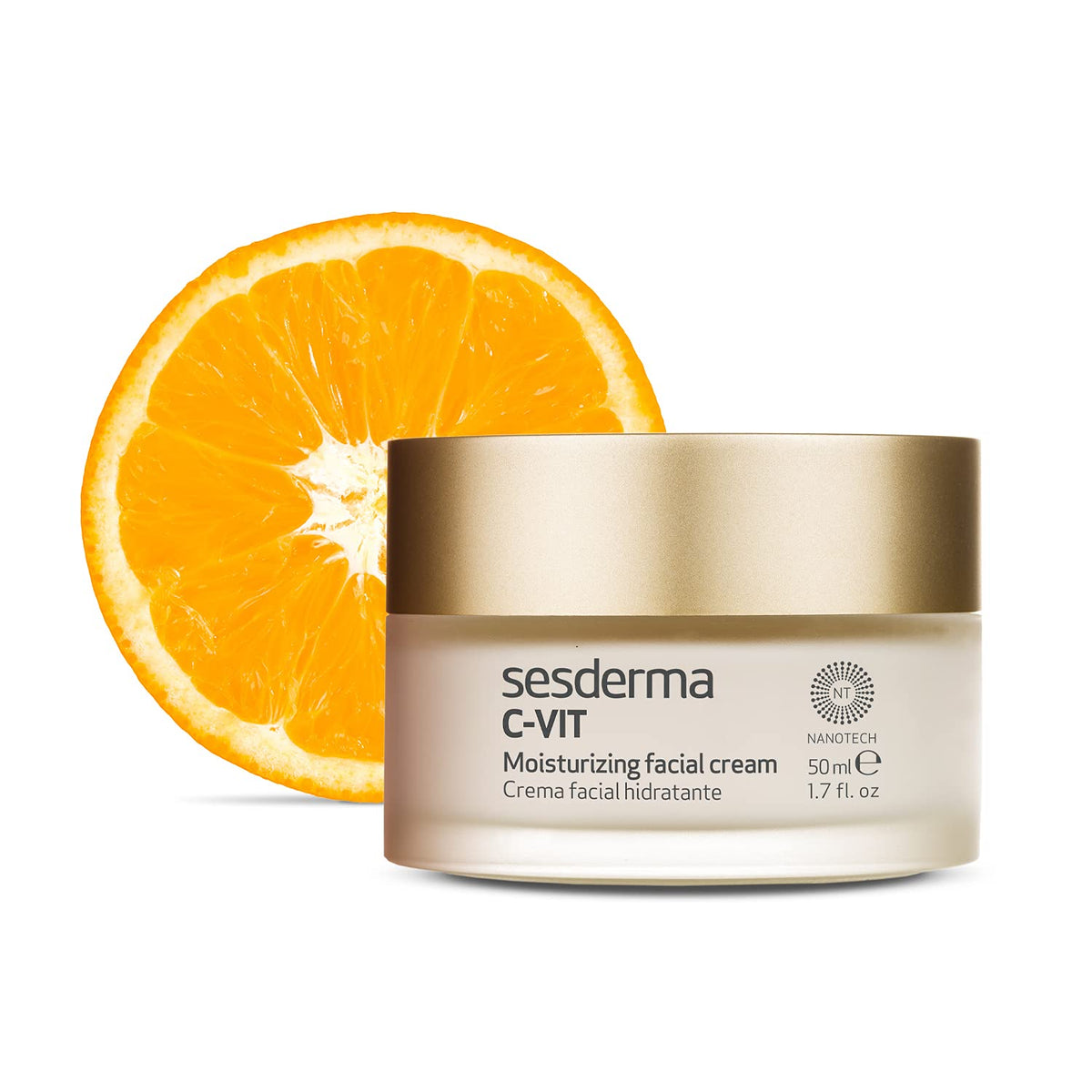 Sesderma C‑VIT cream texture closeup demonstrating lightweight hydration