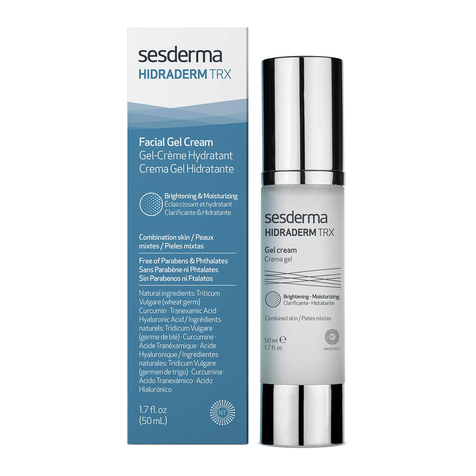 Sesderma front packaging of HIDRADERM TRX showing bottle and label benefit