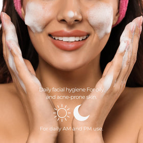 Sesderma application on face demonstrating gentle massage and efficient pore cleansing