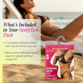 seskytan bikini on model back view showing crisp tan line protection