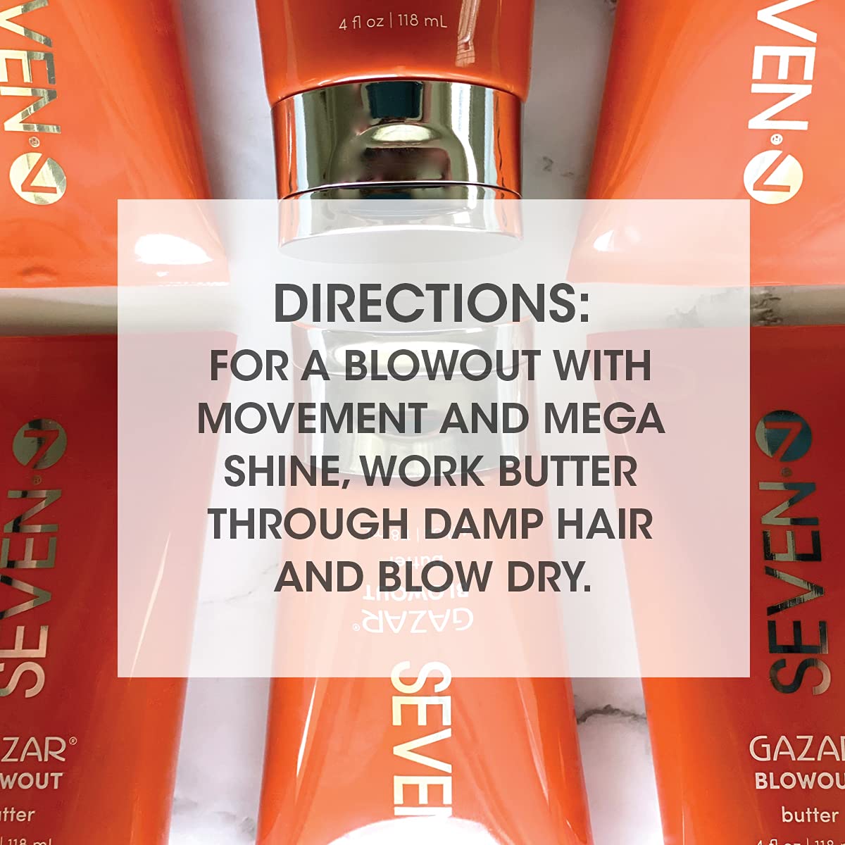 SEVEN used during blowout on model showing frizz control and glossy finish