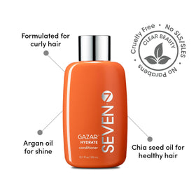 SEVEN Gazar Hydrate applied to wet hair demonstrating detangling benefit